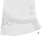 Шитье на воротник (1) и обшлага (2 - спереди и 3 - сбоку) на виц-мундиры штаб- и обер-офицеров русских армейских гусарских полков, имеющих шефами членов императорских и королевских фамилий.